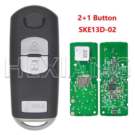 2012-2018 Mazda 3 CX3 CX5 / 3-Button Smarty Key / PN: KD33-67-5RY / WAZSKE13D02 / (AFTERMARKET)